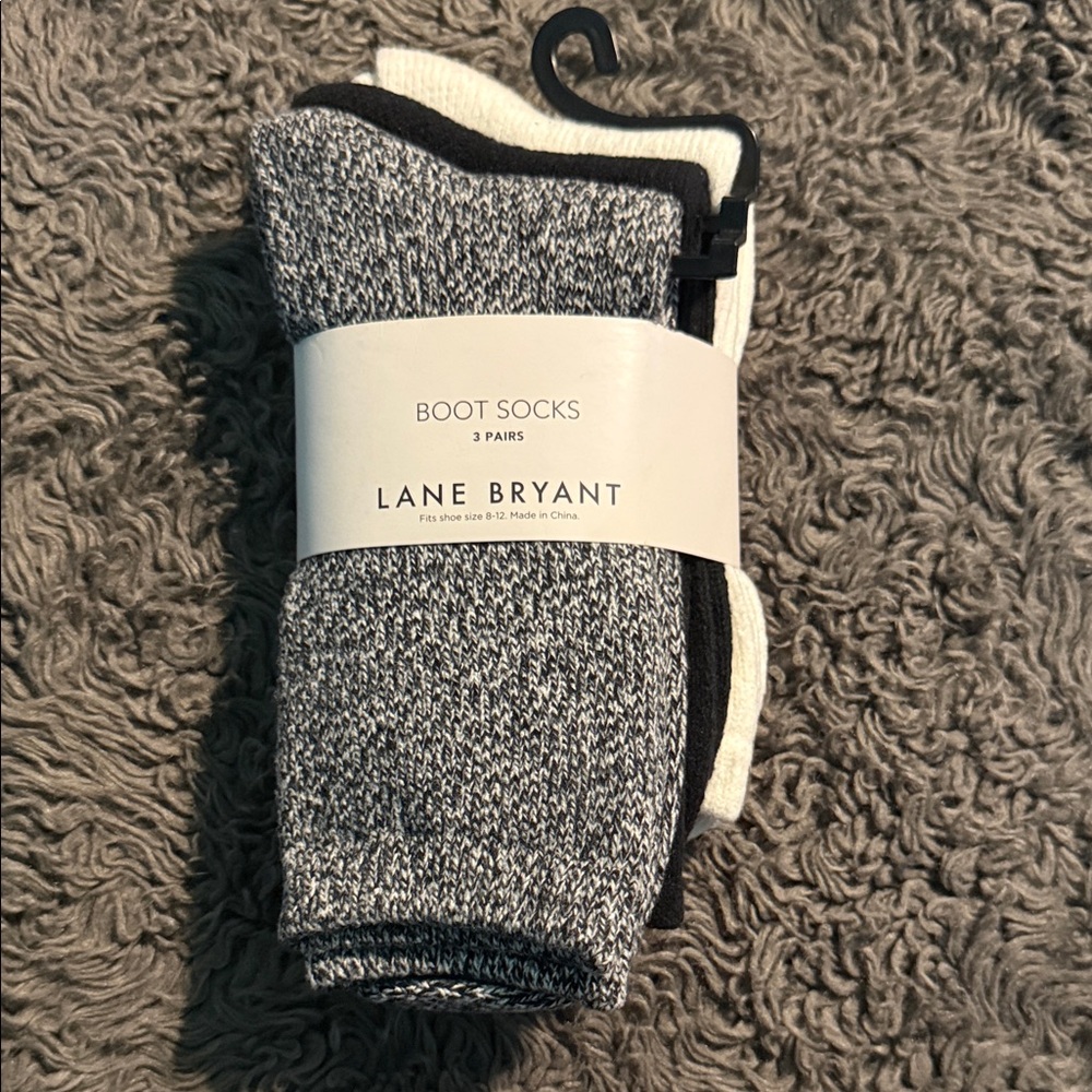 Lane Bryant Women's Boot Socks - Black, White, Gray